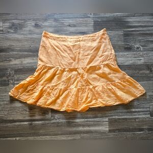 Y2K Gap Women's Tiered Flare Skirt Size 16 Linen Bohemian Coastal Summer